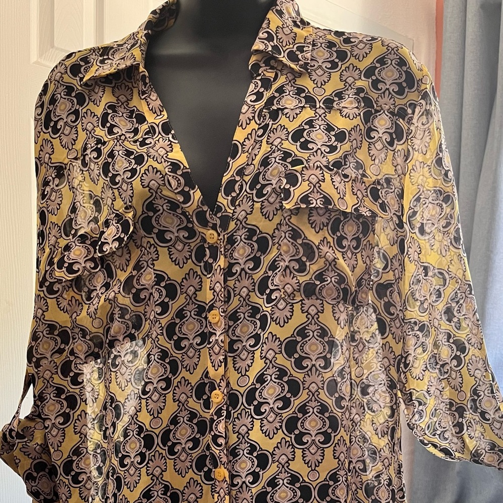 New York & Company sheer blouse